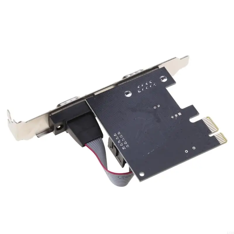 LX0B 2 PORT Serial PCI-E COM CONTROLLER CARD PCI-E إلى RS232 DB9 COM محول محول