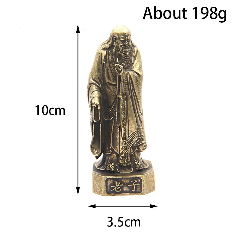 Antique Bronze Chinese Taoist Founder Lao Zi Figurines Vintage Copper Buddha