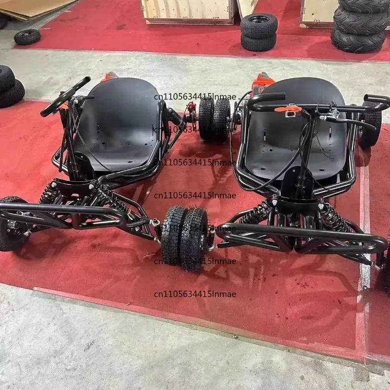 45km/h Drift Adults/Kids 4/6/8 Inch Tires High Carbon Steel 90CC 2-stroke Gas Chain Drive Off-Road Buggy Go Kart