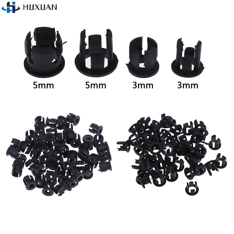50/100Pcs 3mm/5mm Black Plastic LED Holders Clips-Bezels Mounts Housings Cases Wholesale