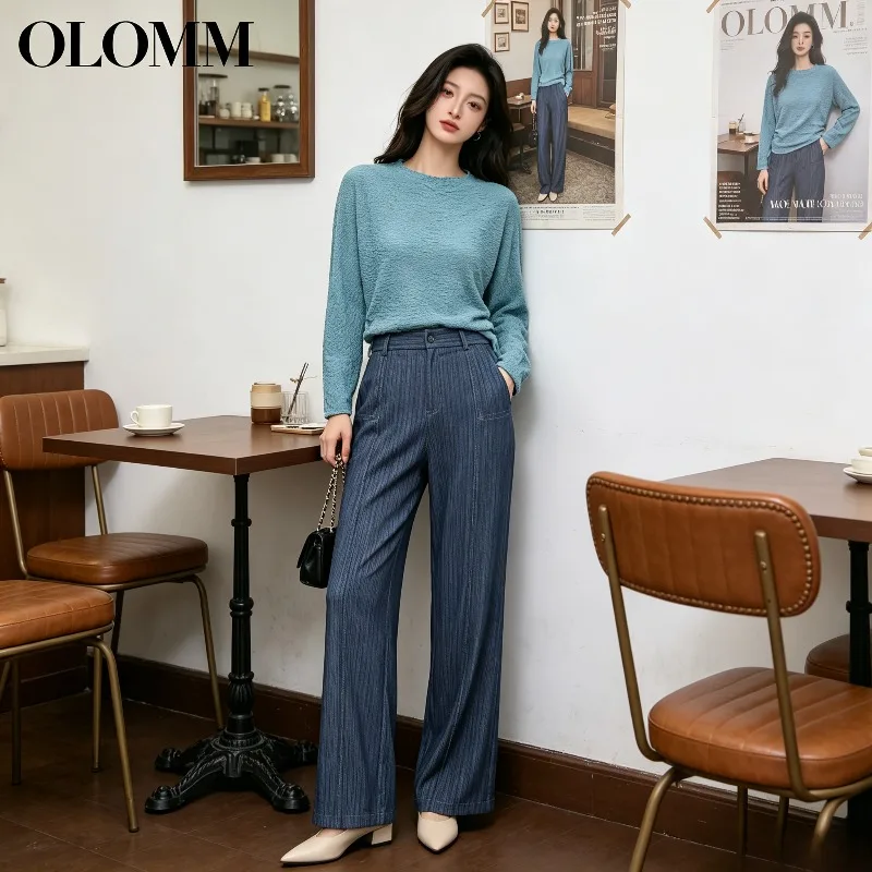 Miyake Pleated 2026 Spring Autumn Side Drawstring Long Sleeve Top Women Solid Color Round Neck Loose Elastic Pleated T-Shirt