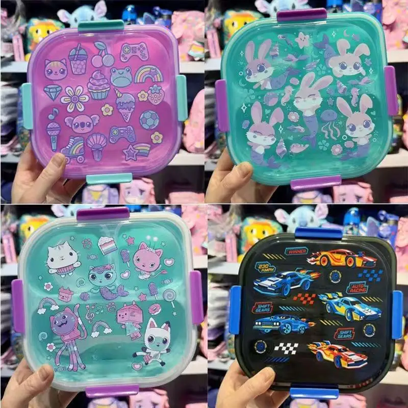 

Meal box lunch box food grade PP three grid elementary school snacks lunch spring and autumn outing picnic cartoon cute meal box