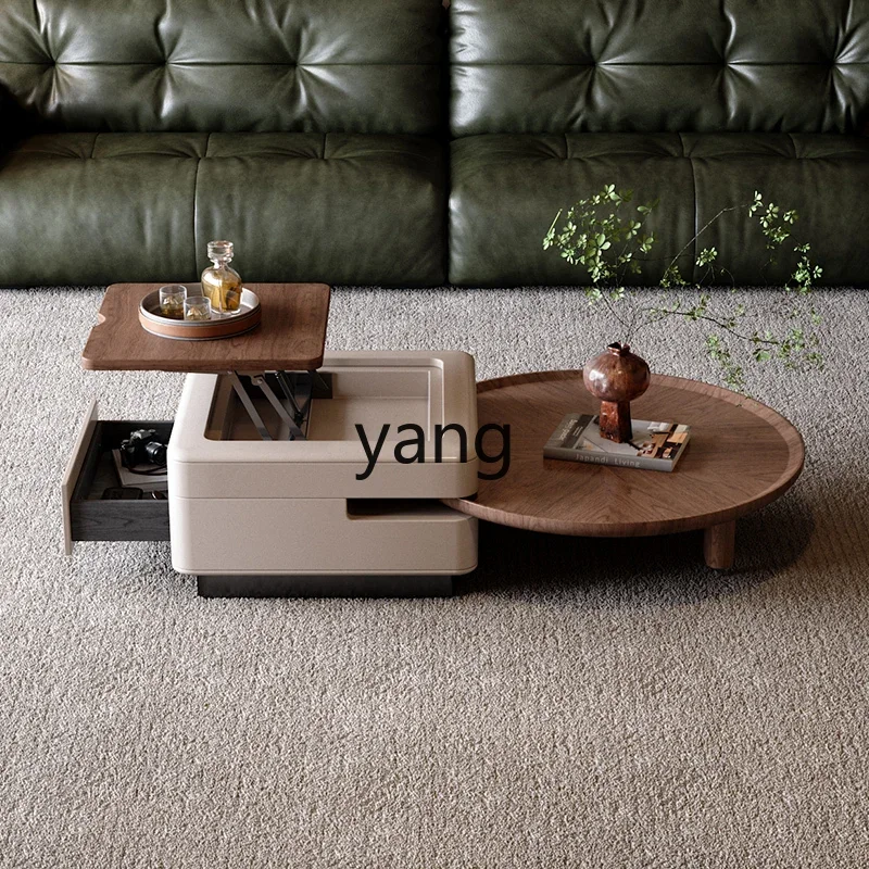 Ltt medieval retractable coffee table combination retro small apartment household lifting square tea table