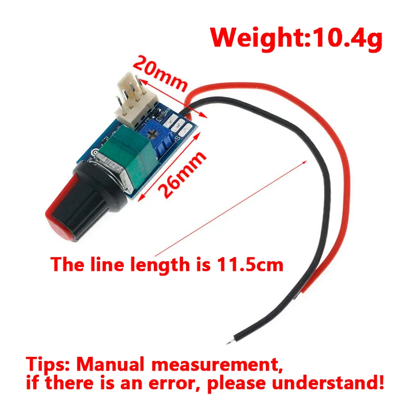 DC12V Manual Four-Wire PWM Fan Speed Motor Controller Board With Knob Switch Governor Module With 3Pin Connector Power Supply