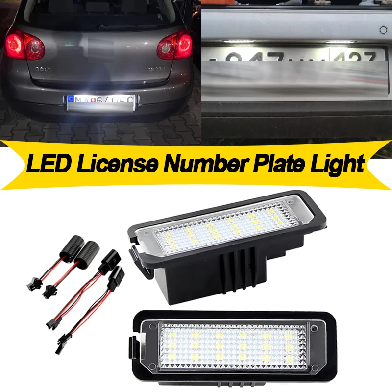

2 шт. для VW GTi Golf 4 5 6 MK4 MK5 MK6 Passat CC 4D Polo EOS Scirocco Beetle SEAT Altea Leon светодиодный светильник номерного знака