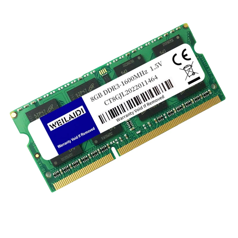 10PCS Laptop memoria ram DDR3 DDR3L 2GB 4GB 8GB PC3 1.5V 1333 1600 1866Mhz PC3L 10600 12800 14900 SODIMM 204pin Portable memory