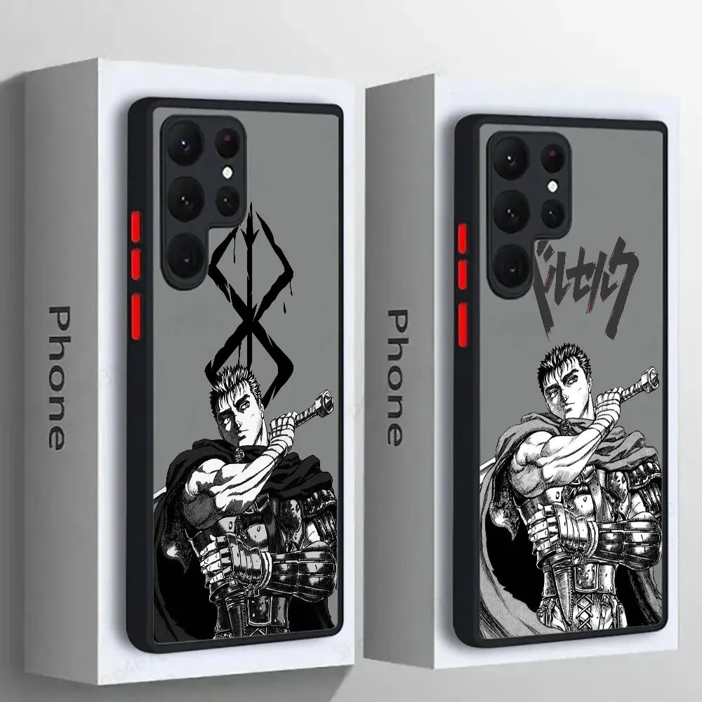 

Berserks Guts Griffiths Anime S25 Ultra Case For Samsung Galaxy S25 S24 S23 S21 S20 FE S22 Plus Note 20 Ultra Matte Phone Cover