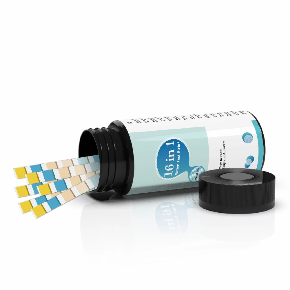 Yieryi 16-in-1 Wasserteststreifen 100 Stück Präzise Härte- und pH-Wert- sowie Chlormessung für Pool, Trinkwasser, Aquarium, Spa, Teich – Detail 11