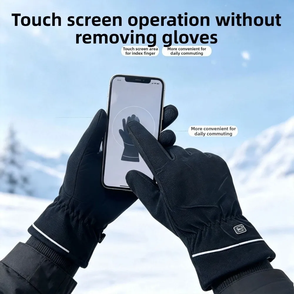 New Double-Layer Winter Thermal Gloves Non-Slip Waterproof Touch Screen Gloves Windproof Thick Warm Ski Gloves Men Women