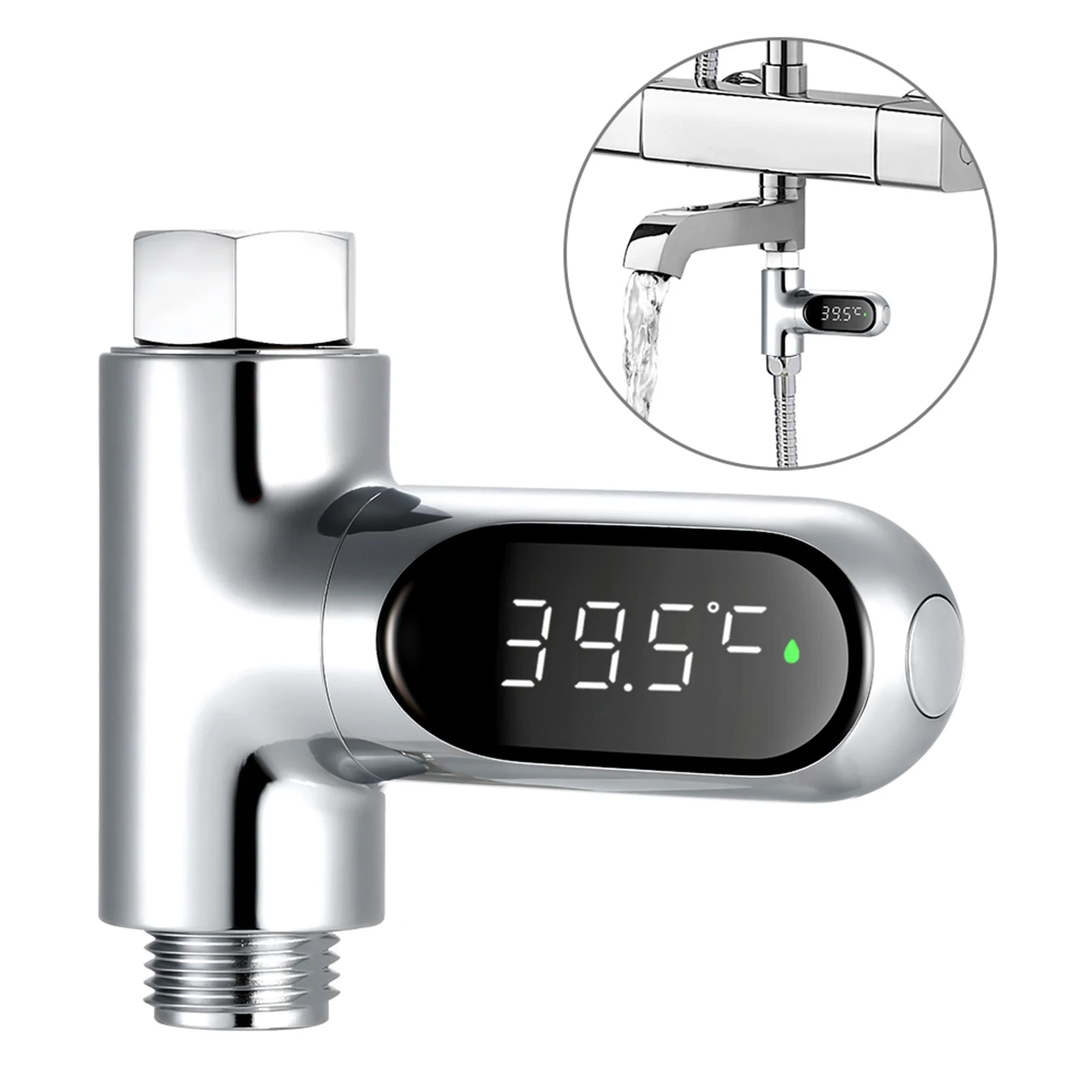 LED Display Water Meter Digital Shower Thermometer Bath Temperature Monitor Water-temperature Measuring Instrument withAccessory