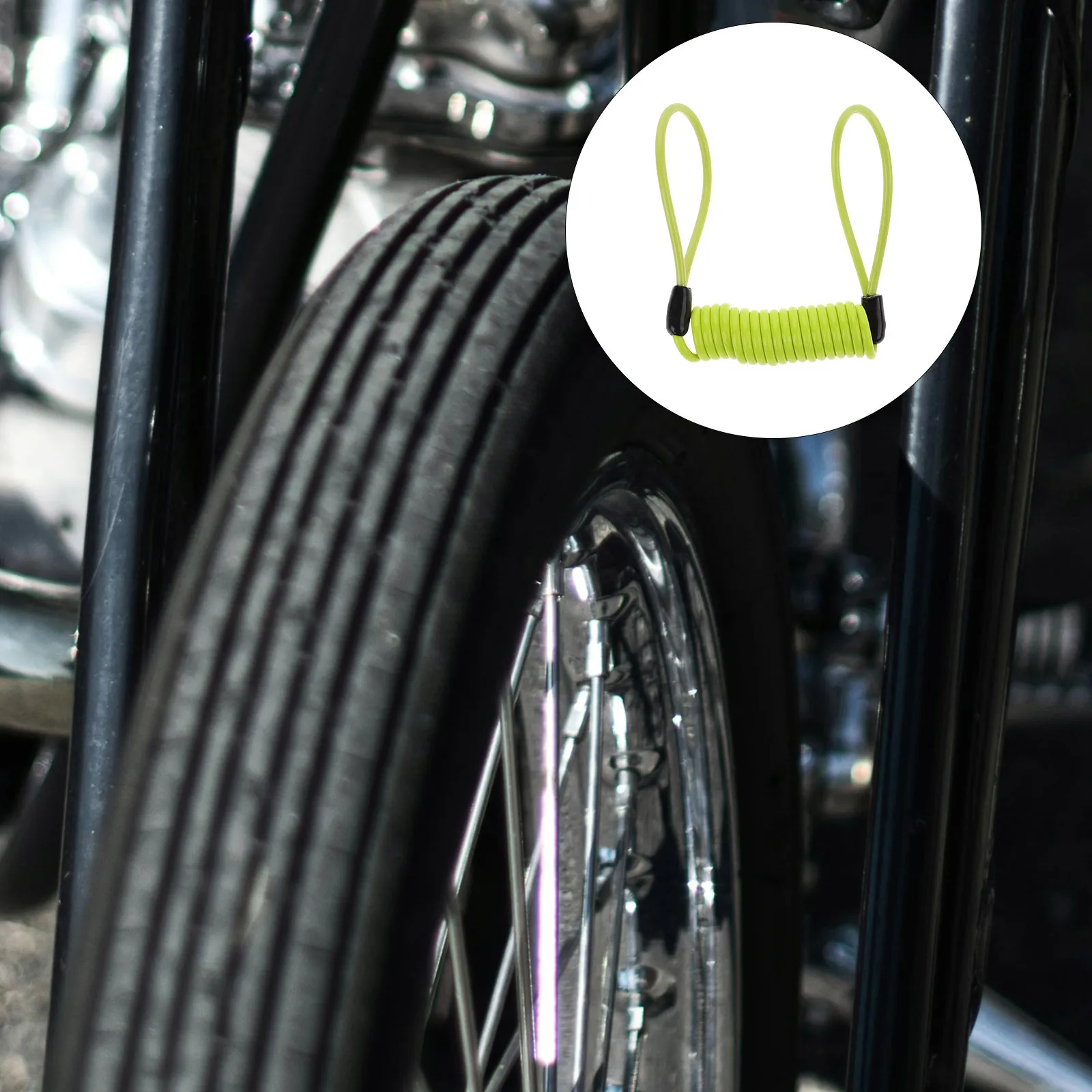 

2pcs Spring Steel Cable For Motorcycle Disc Brake Heavy Duty Pvc Coated Wheel Lock Bright Lock Cable Motorcycle