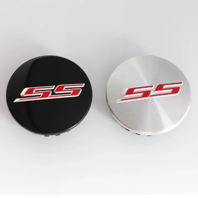 4pcs x 68mm Car Logo Wheel Center Hub Caps Rim Cover Emblem Sticker for Chevrolet Camaro SS Letters ABS Accessories