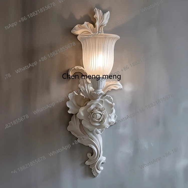 

French cream wind wall lamp retro European hotel restaurant corridor aisle romantic atmosphere creative personality lamp