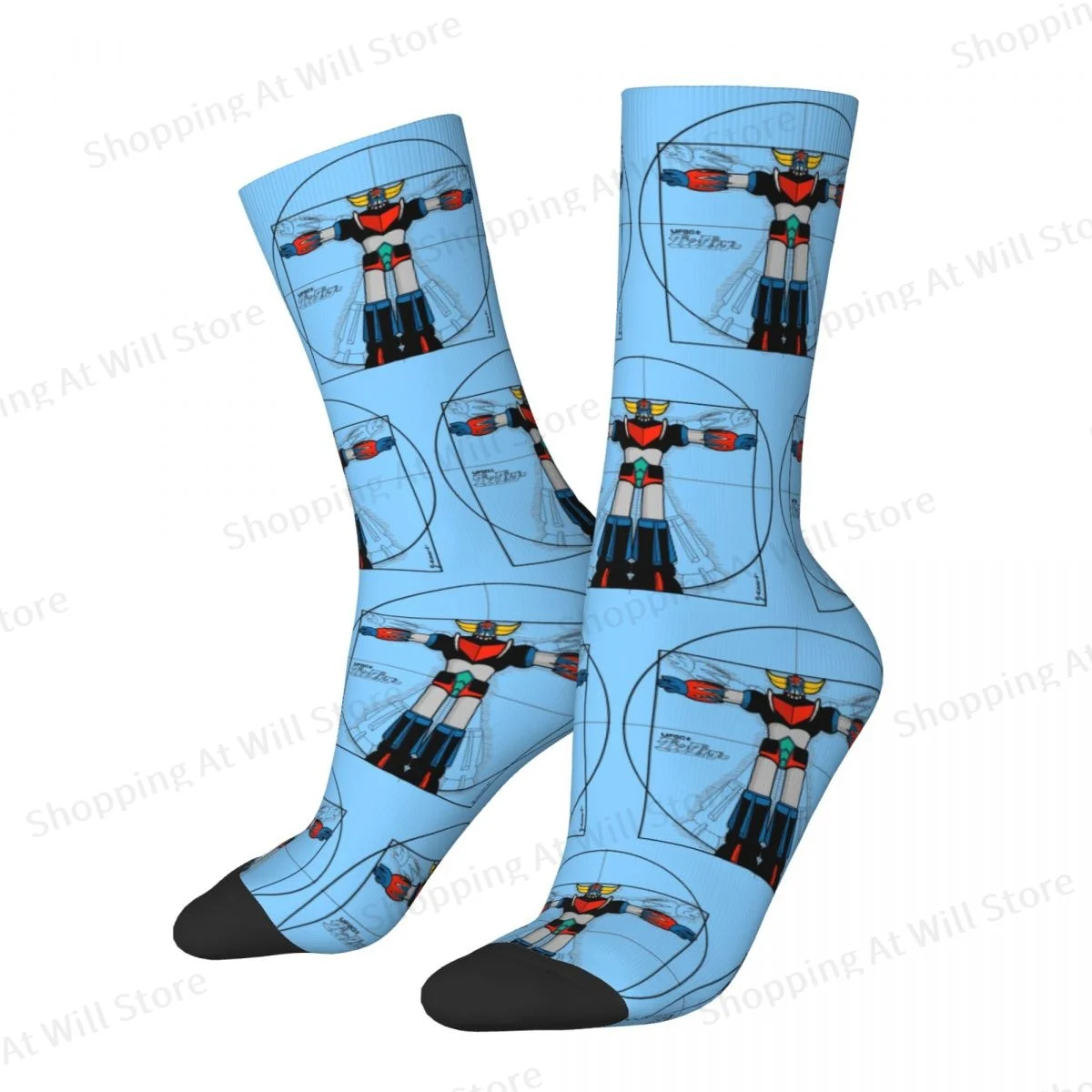 Men 192 Vitru Grendizer Goldorak UFO Robot Unisex Winter Socks Hiking Fun printing Socks Street Style Crazy Sock