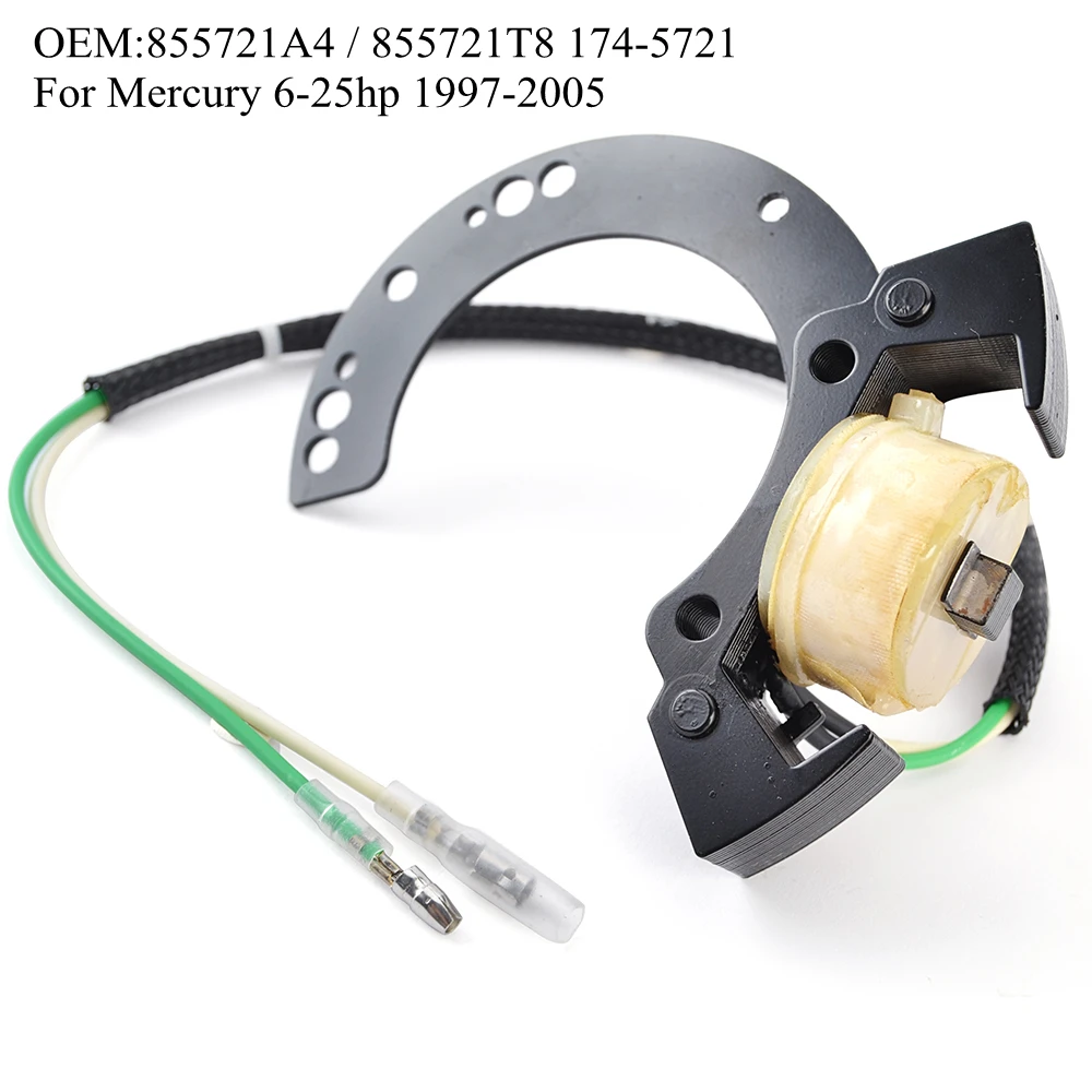 855721A4 855721T8 174-5721 Outboard Magneto Stator Coil For Mercury 6HP 8HP 9.9HP 10HP 15HP 20HP 25HP 1997-2005