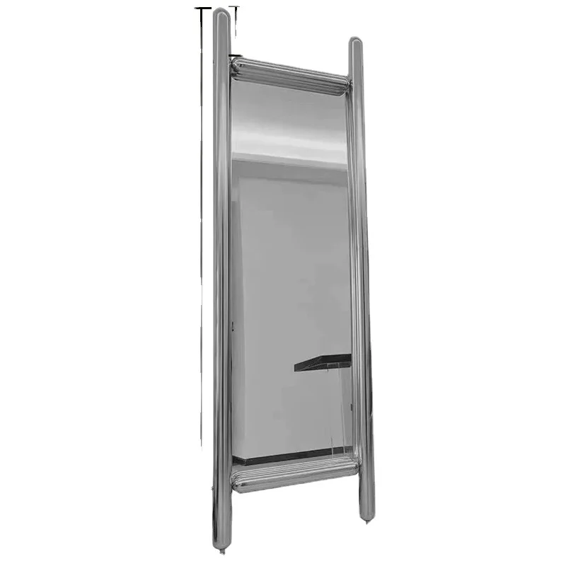 

Nordic home floor-to-ceiling mirror, clothing store retro stainless steel glossy full-body mirror