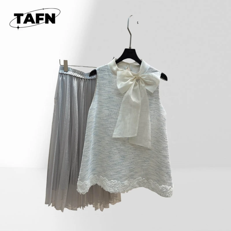 Ladies Elegant Skirt High Waist Midi Length Skirt for Everyday Style Casual Cotton Top for Women Sleeveless Tee BE0836