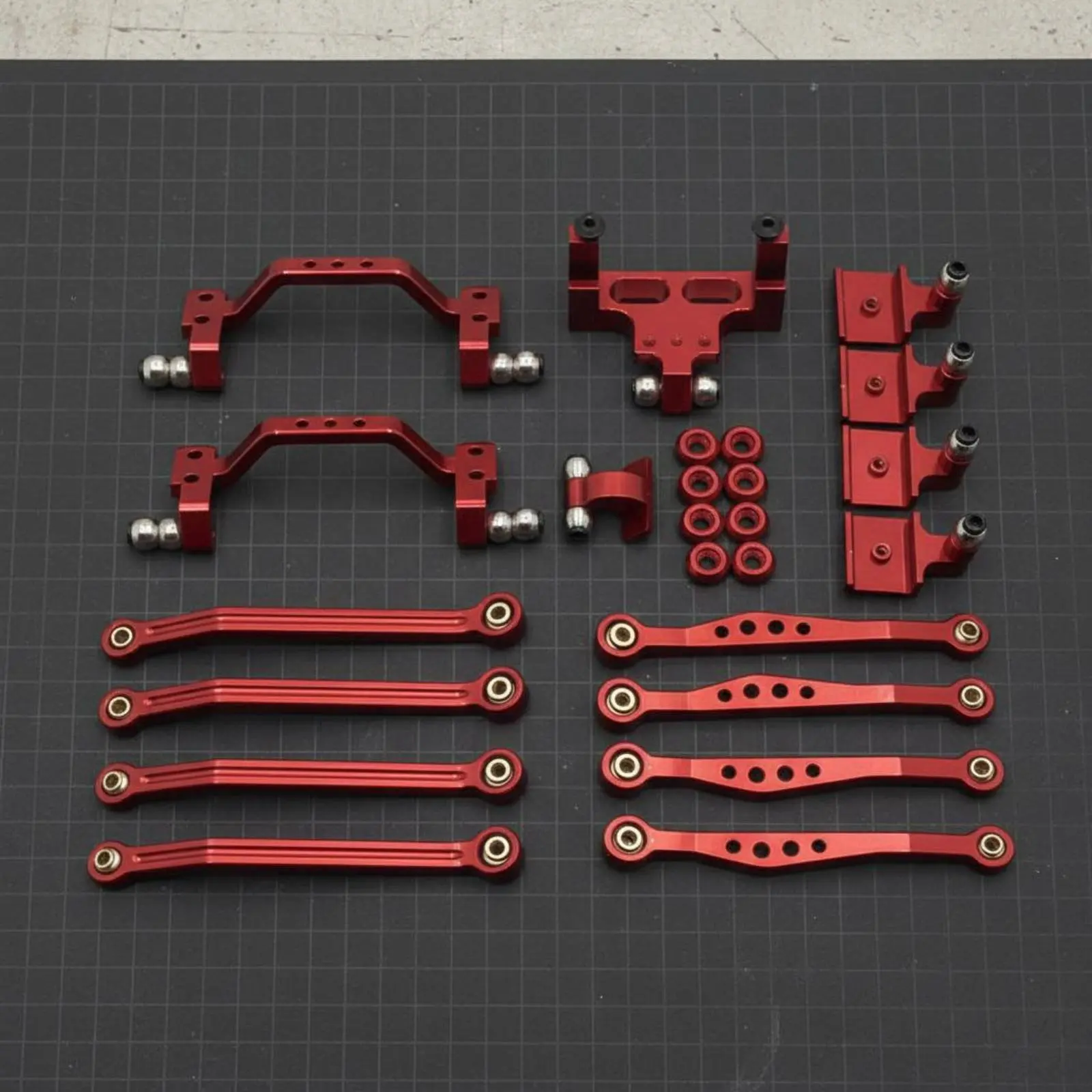 

Servo Mount Shock Support Link Rod Kit Exact Machined Metal Undercarriage Link Rod Kit RC Crawler Chassis Modification Parts