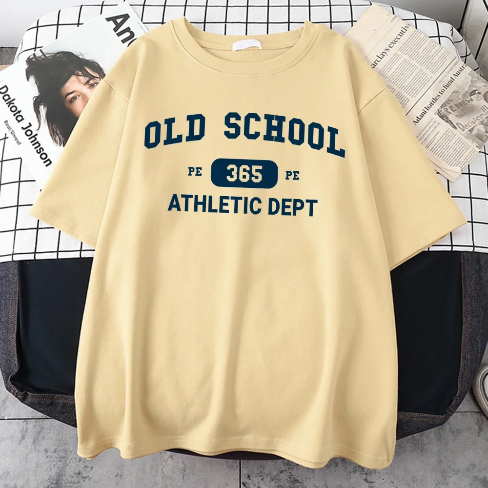 Old School Pe 365 Athletic Dept Print Cotton Tshirt Sport Summer Tshirts Aesthetic Creativity T-Shirt Harajuku Loose Man Clothes