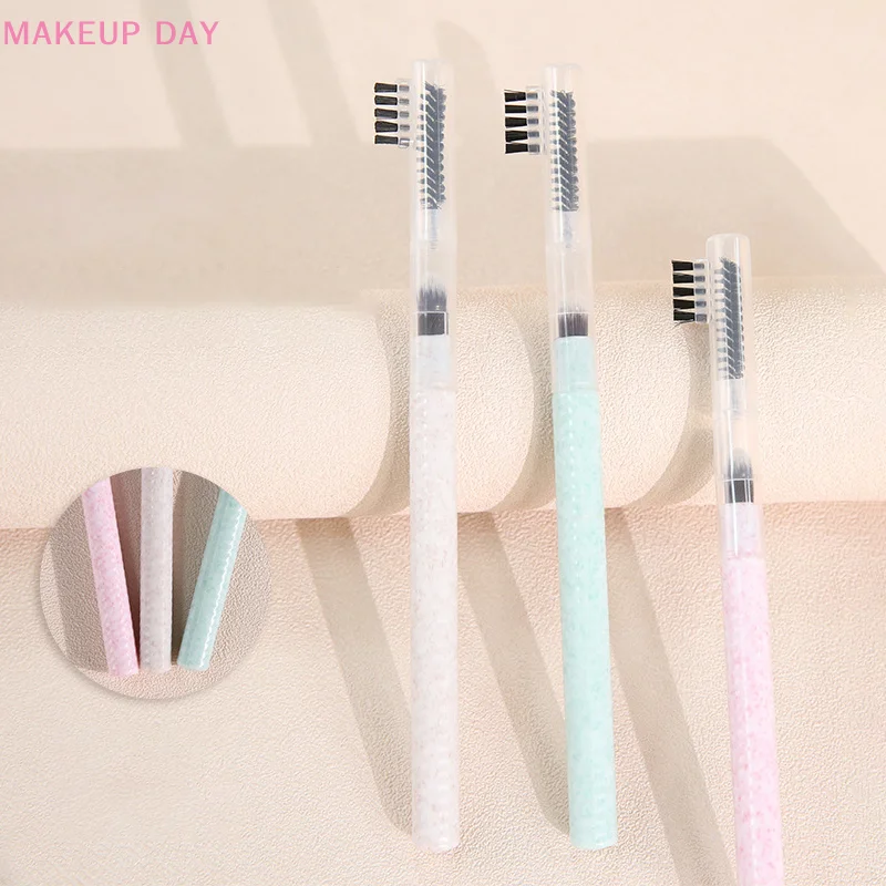 3in1 Wenkbrauwkam Wenkbrauwborstel Concealer Borstel Spoolie Wimper Extensie Borstels Mascara Applicator Toverstaf Cosmetische Make-Up Tool