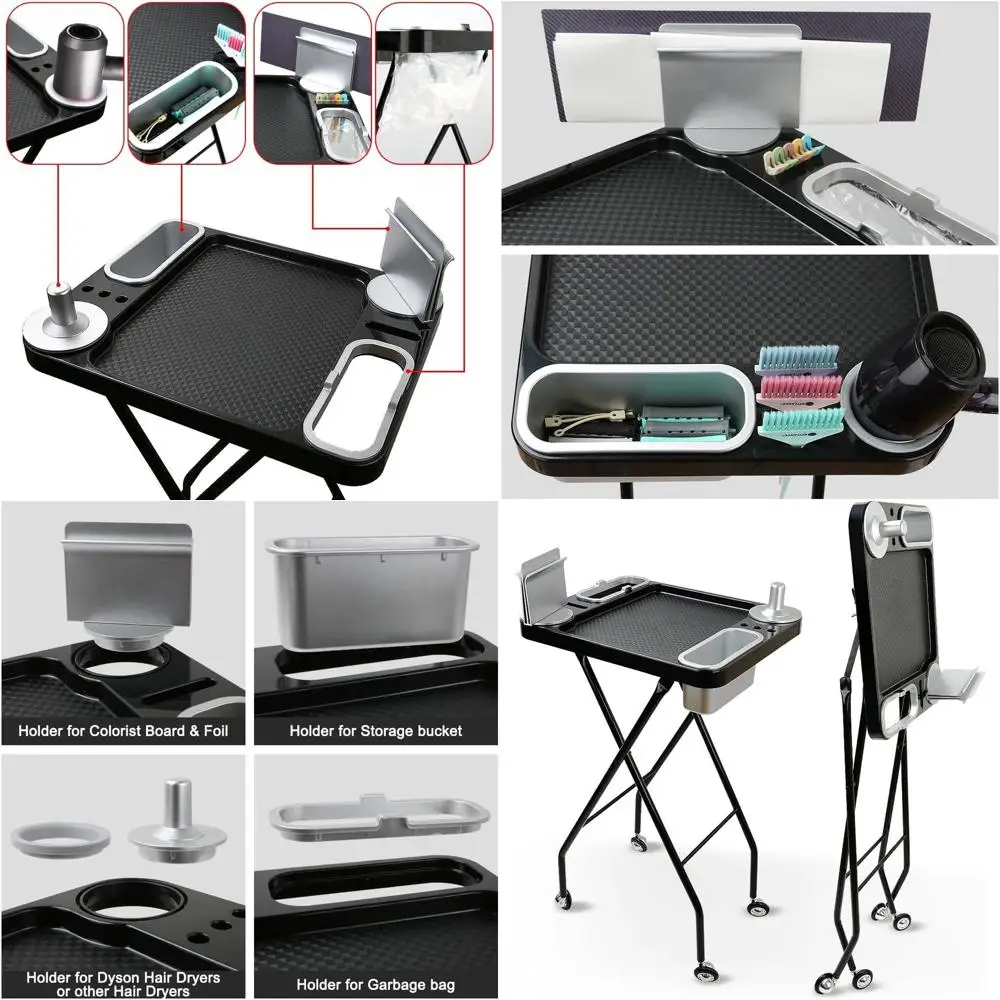 Stylist's Essential Rolling Tray for Hair, Beauty, and Tattoo Professionals