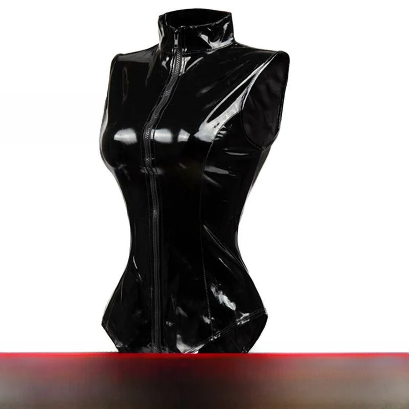 

Узкий комбинезон из лакированной кожи, женские уличные брюки со средней талией, эксклюзивные онлайн-обычные тонкие брюки