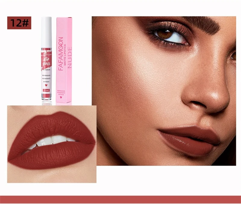 Rosaroter, mattierter, flüssiger Lippenstift, wasserfest, langlebig, feuchtigkeitsspendend, langlebiger Lippenstift, nicht klebender Lipgloss, koreanisches Make-up – Detail 21