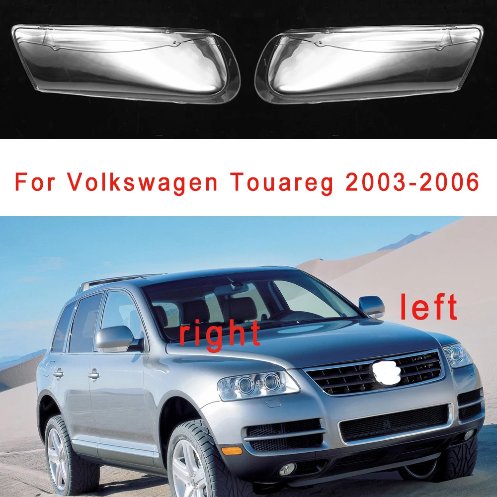 

Car Headlight Glass Lampshade For Volkswagen Touareg 2003 2004 2005 2006 Plexiglass Lens Replace Shell Transparent Lens Cover