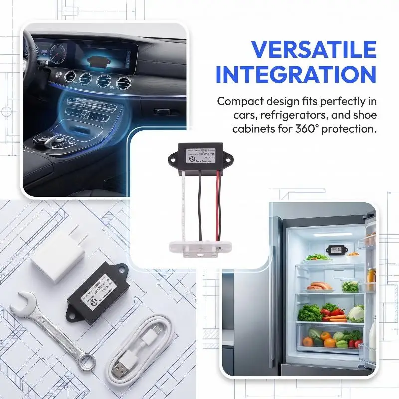 Air Purifier Ozone Generator 5V USB Ionizer For Effective Odor Removal in Bedroom Pet Area Bathroom Kitchen