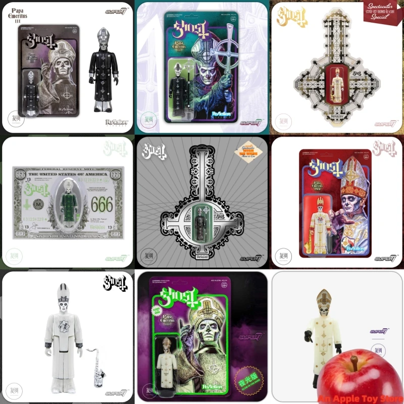 

In-Stock New Super7 Ghost Papa Emeritus Black And Gold Series 1 Retro Carded Model Toy Gift