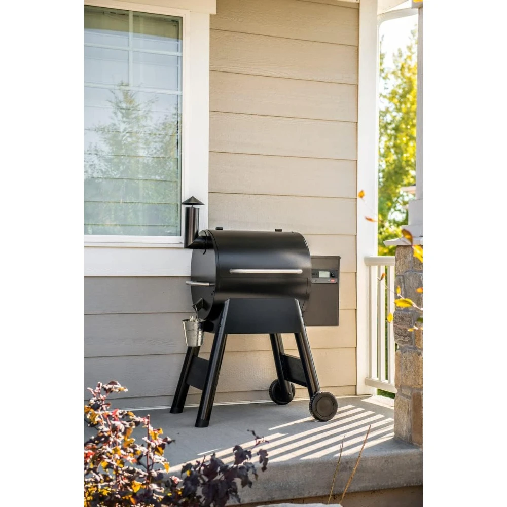 Grills Pro 575 Electric Wood Pellet Grill and Smoker, Black,500 Degree Max Temperature, Meat Probe, 6 in 1 BBQ Grill