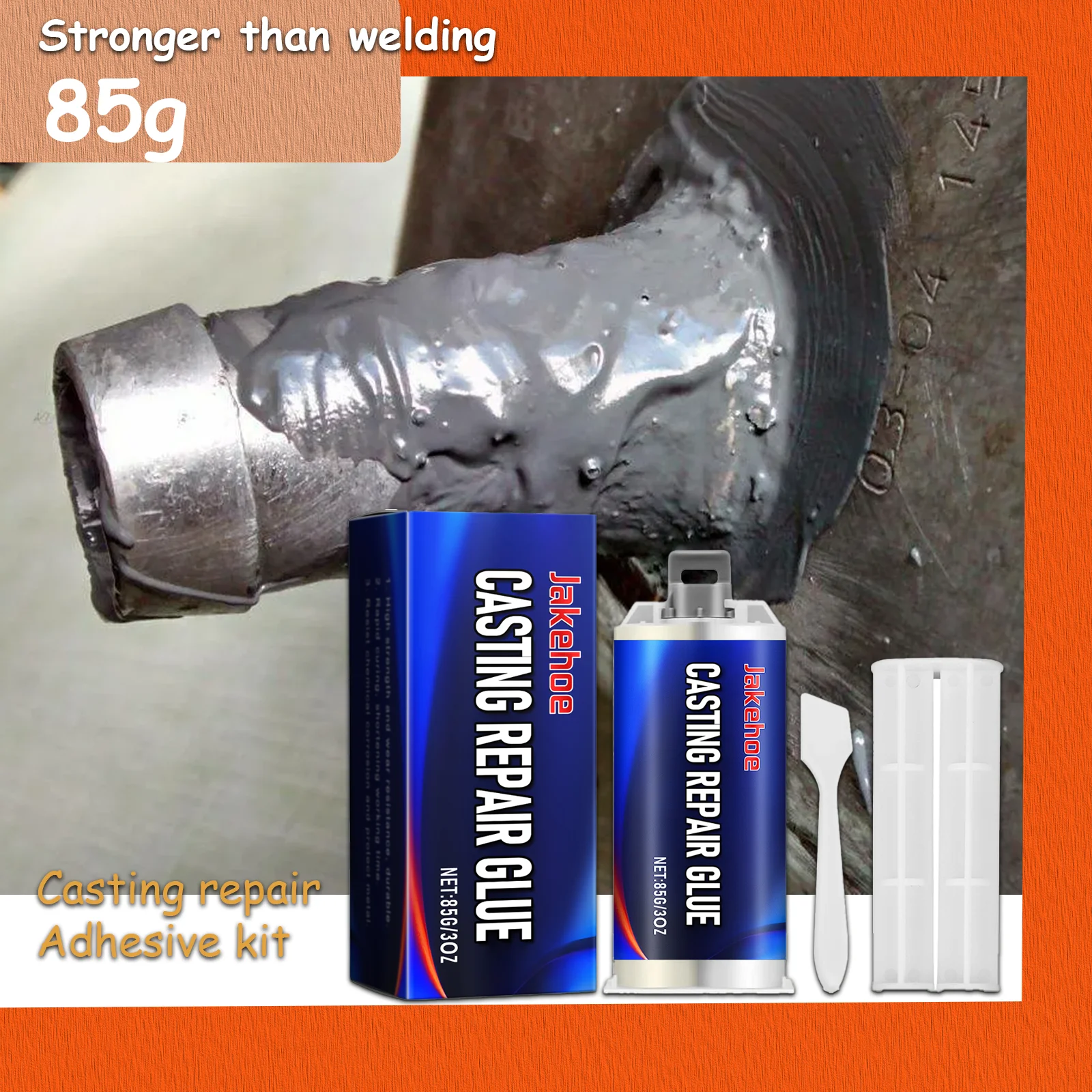 

85 г. Клей для ремонта металла, ударопрочный, термостойкий, износостойкий, для литья металла, с инструментами