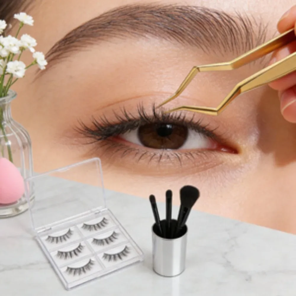 Women Professional V-Lash Extension Tweezers, High-Precision Stainless Steel, Split Eyelash Extensions & Volume Lash Tool.
