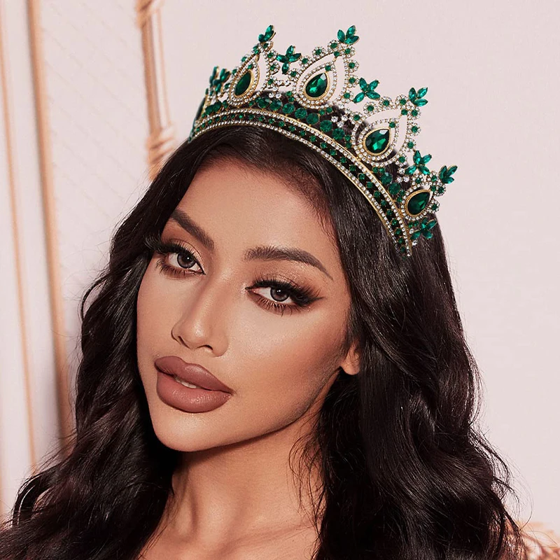 

2025 Luxury High Royal Queen Wedding Crown for Women Silver colors Crystal Banquet Tiaras Party Costume Hair Jewelry Accessories