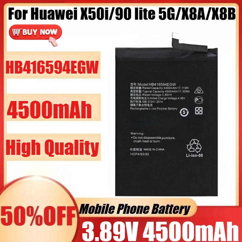 

New Battery HB416594EGW for HUAWEi HONOR X50i/ X8A/90 LITE(5G) /for HONOR X8B/for HONOR 200 LITE Battery + Tools