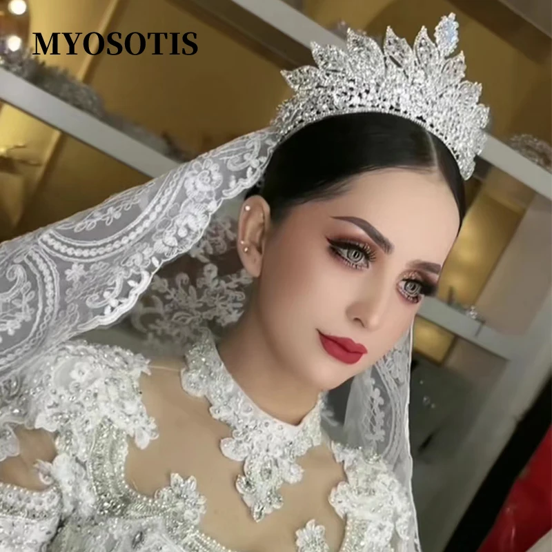 

Luxury Bridal Headpiece Wedding Accessories Tiaras and Crowns For Womenn Shinning Crystals Queen's Prom Head Jewelry