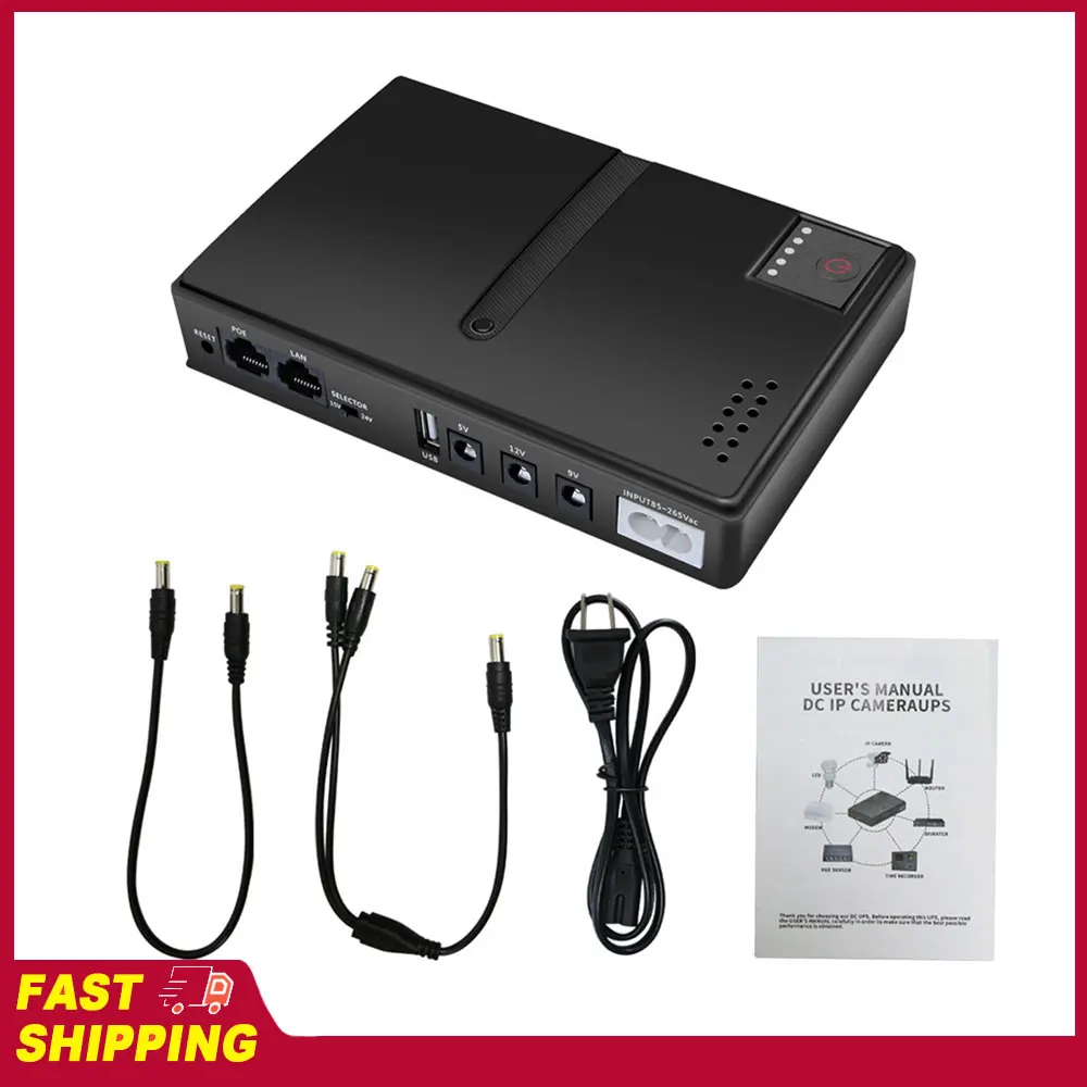 Uninterruptible Power Supply 15V 24V POE 5V 9V 12V USB 18W Output DC UPS Battery Backup for Camera Router Optical Modem