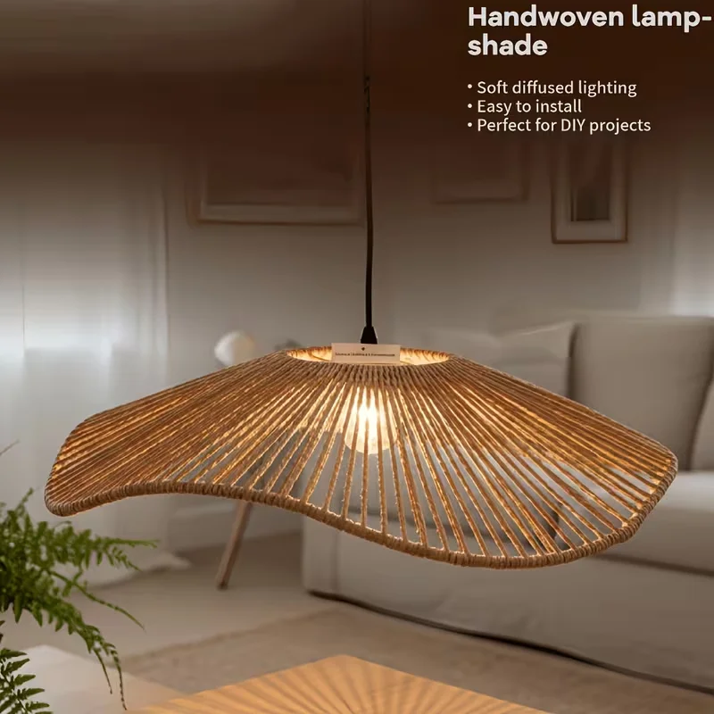 Handmade Bohemian country-style woven lampshade - Ruffled vine design ceiling lampshade