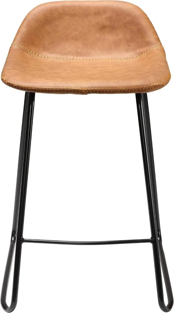 Cortesi-Brown Falso Couro Bancadas Altas, Bar Stool, Uso Doméstico, 25 polegadas, Sela