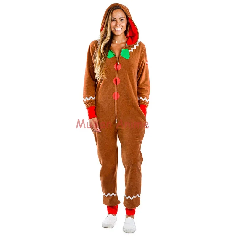 Gingerbread Man Cosplay Costumes Adult Bodysuit Kids Jumpsuit Children Doll House Decoration Christmas Children's Birthday Gifts