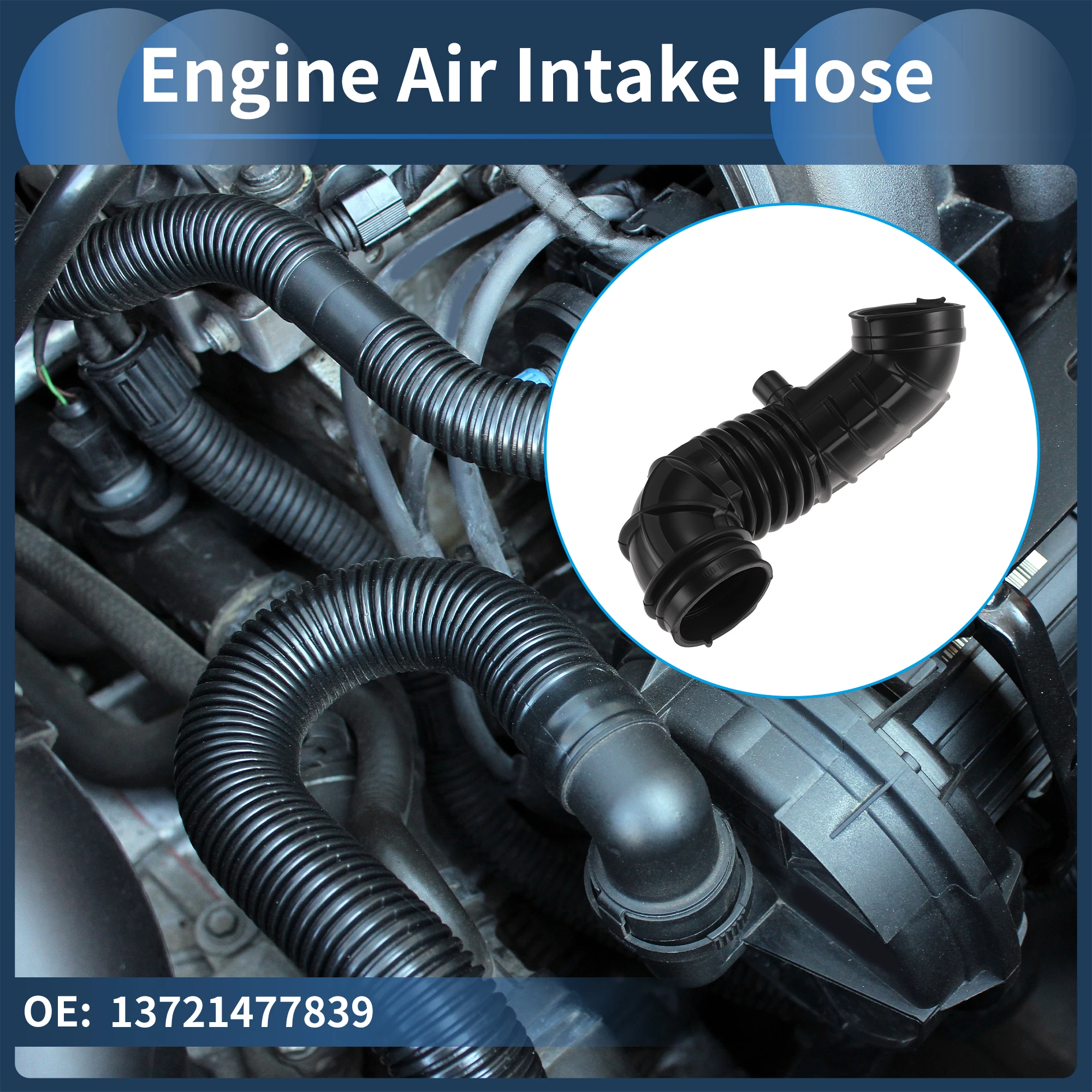 

UXCELL Engine Air Intake Hose for Mini R50 Cooper Base 2002-2006 No.13721477839 Rubber