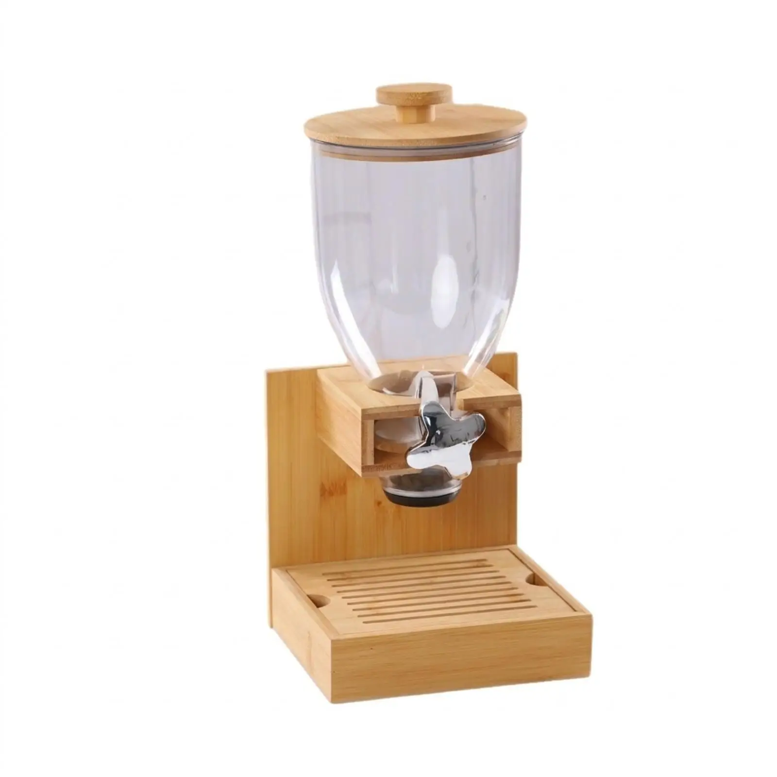 Grain Dispenser Container with Catch Tray Mess Control Kitchen Tool for Pantry Dry Goods Organization