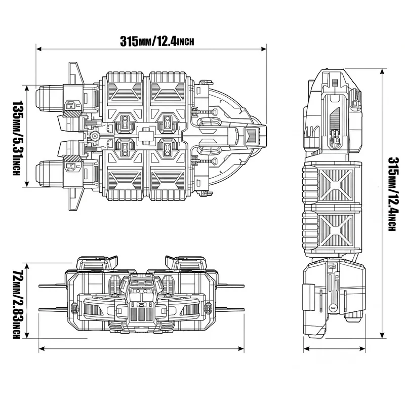 Haven Tetra Miniature Unpainted 3D Printed Spaceship Model Suitable For Tabletop Role Playing Games Sci Fi Scenes Model Collecti