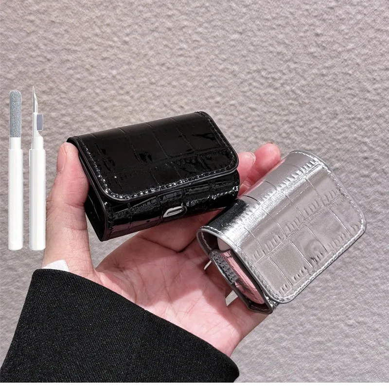 Funda para auriculares con estampado de cocodrilo Simple y elegante para Apple Airpods 1/2 Pro Pro2 3 4, funda protectora de cuero personalizada para auriculares