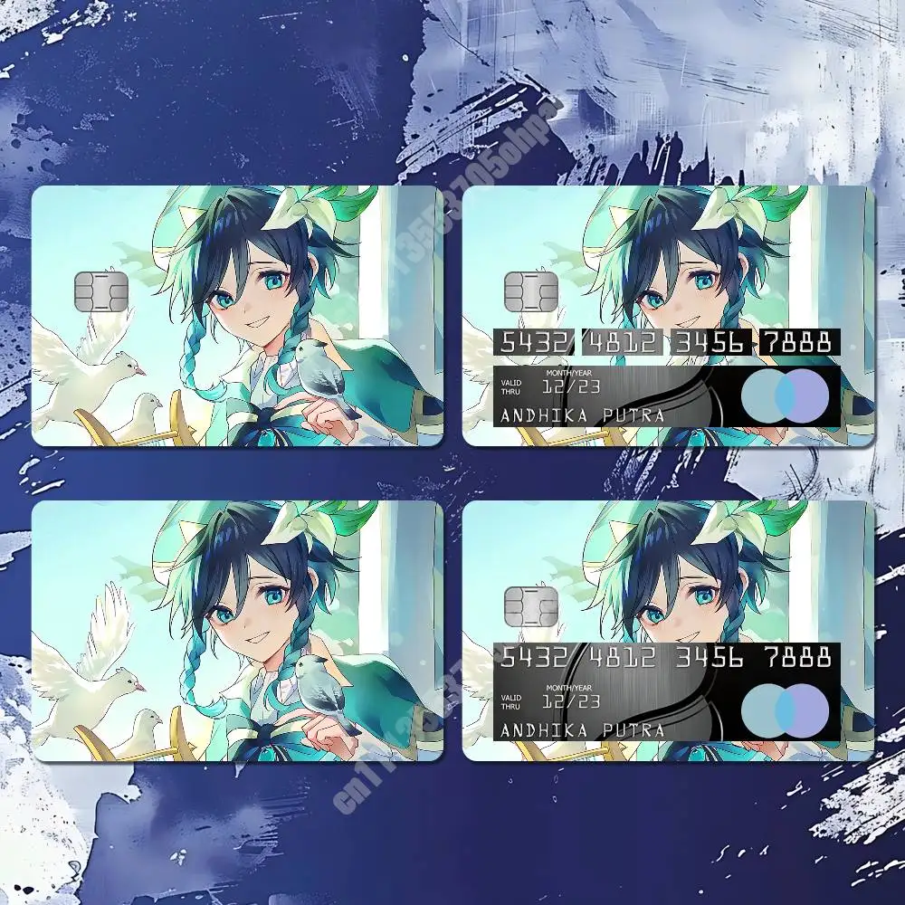 Genshin Impact Venti Windborne Bard Sticker for NFC ID Card Film Skin Credit Bank Card Artistic Pattern Design