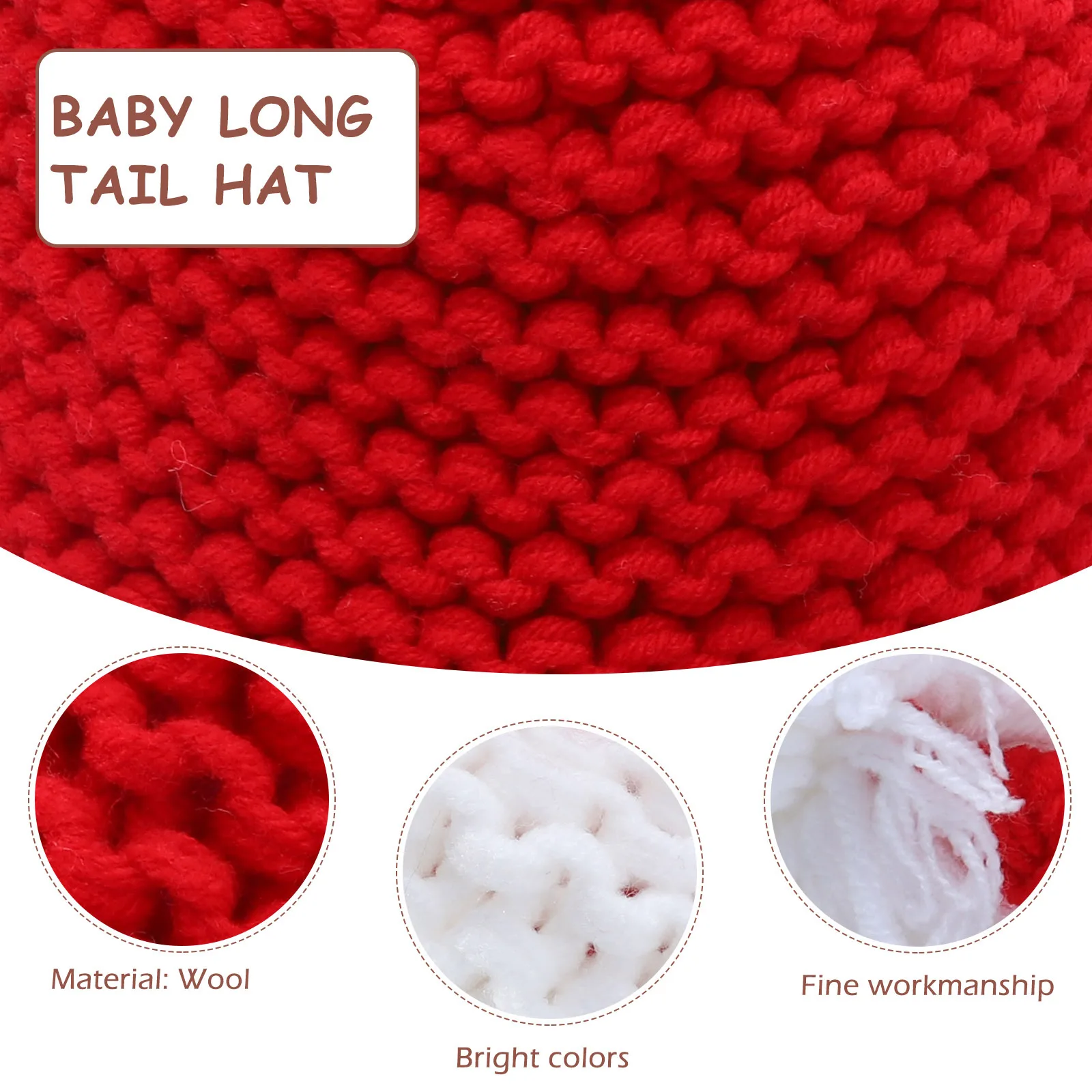 

Crochet Hat Christmas Warm Cap Photography Prop for Xmas Celebration Pom-Pom Hat Winter Holiday Gift Idea