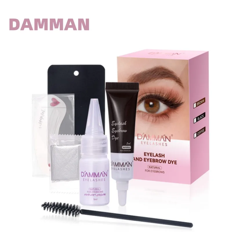 DAMMAN-Kit de tinte de cejas para pestañas, 3 colores, líquido Natural, 5ml, rímel resistente al agua, duradero, tintado, herramientas de maquillaje de belleza