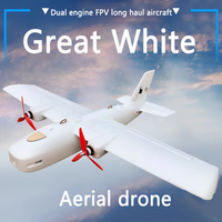 Great White Shark 1.1-Meter Wingspan Dual Engine FPV Long-Range Fixed Wing Aerial Vehicle EPO Drop Resistant Adult Outdoor Toy