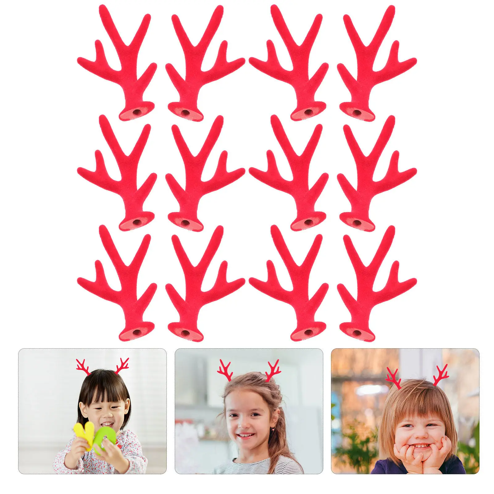 100 piezas de diseño de astas de ciervo realistas para diademas DIY, disfraces de fiesta, decoración navideña, mini astas, accesorios para manualidades