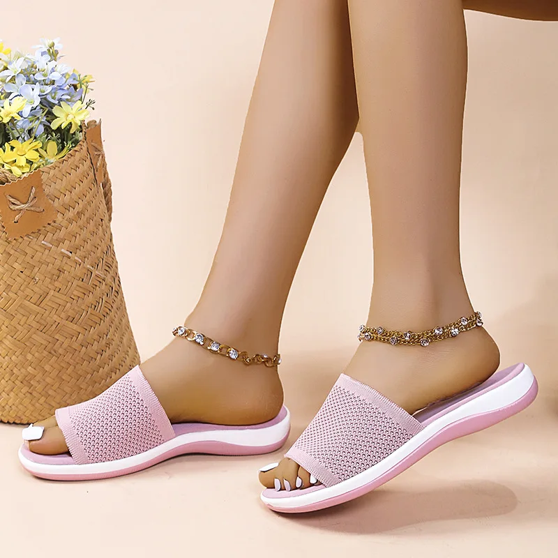 Sandals Women Elastic Force Summer Shoes Women Flat Sandals Casual Indoor Outdoor Slipper Summer Sandals For Beach Zapatos Mujer